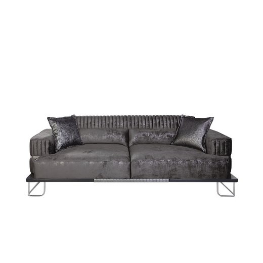 Orion Sofa Set 3`er + 3`er + 2X Sessel 1103 - Senfgelb Silber