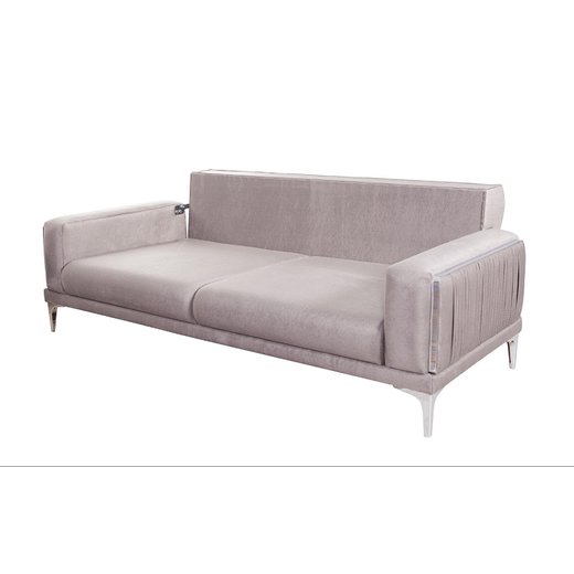 Berlin Sofa Set 2`er + Sessel 1131 - Dunkelgrau Chrom