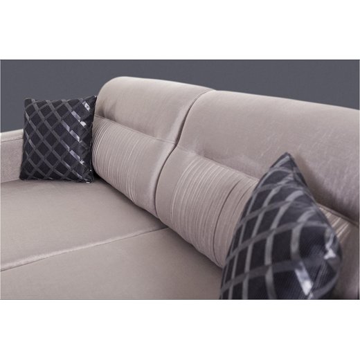 Berlin Sofa Set 3 Sitzer 1131 - Dunkelgrau Chrom