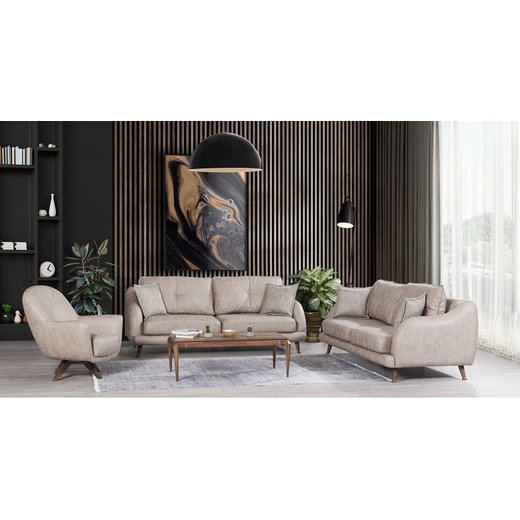 Duru Sofa Set 3`er + 2`er + Sessel 1126 - Grn Eiche