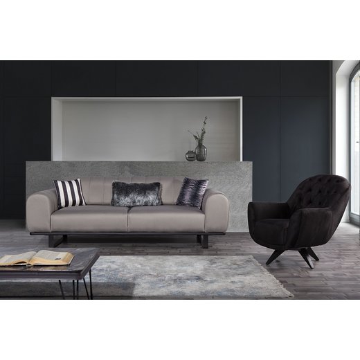 Torya Sofa Set 3`er + 2`er + Sessel 1109 - Blau Chesterfield (mit Knpfen)