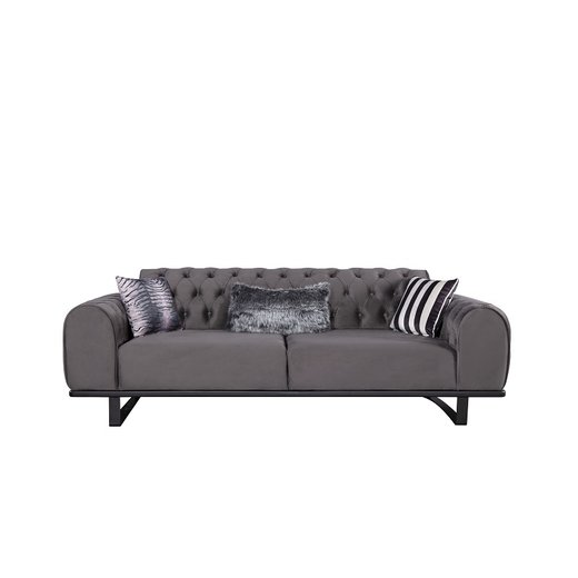 Torya Sofa Set 3`er + 2`er + Sessel 1109 - Blau Chesterfield (mit Knpfen)