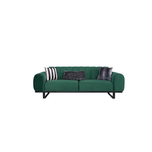 Torya Sofa Set 3`er + 2`er + Sessel 1109 - Blau Chesterfield (mit Knpfen)