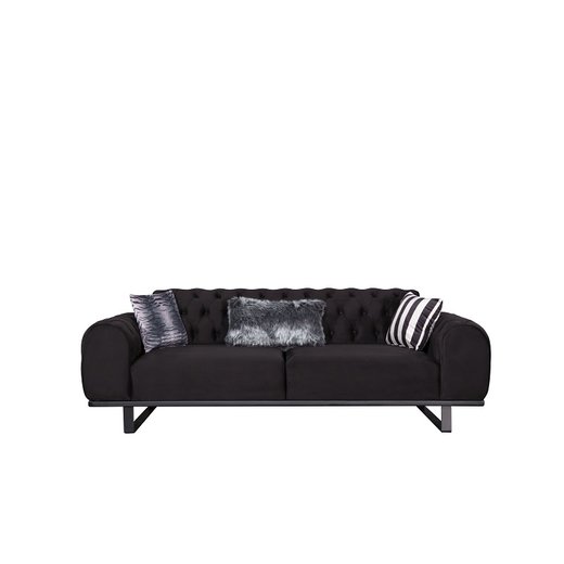 Torya Sofa Set 3`er + 2`er + Sessel 1109 - Blau Chesterfield (mit Knpfen)