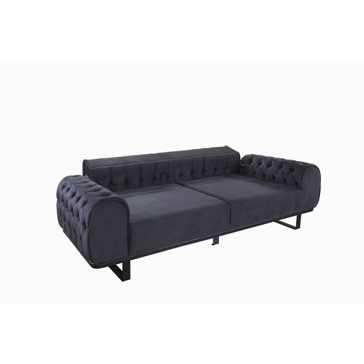 Torya Sofa Set 3`er + 2`er + Sessel 1109 - Blau Chesterfield (mit Knpfen)