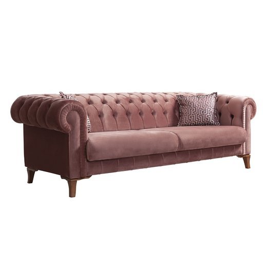 Rustik Sofa Set 3`er + 3`er + Sessel 1109 - Blau Eiche  gestreift
