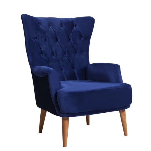 Rustik Sofa Set 3`er + 3`er + Sessel 1109 - Blau Anthrazit geknöpft