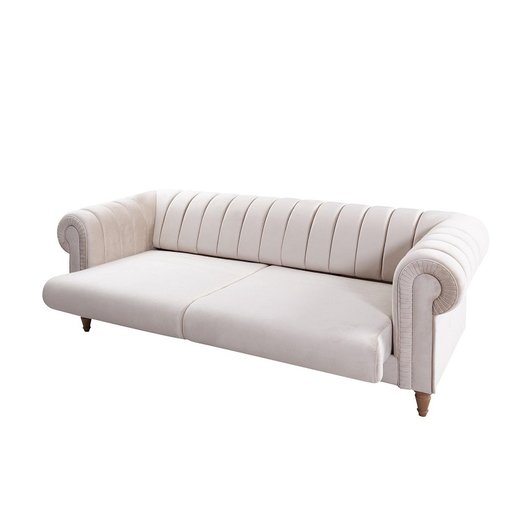 Rustik Sofa Set Sessel 1134 - Hellbraun Wei  gestreift