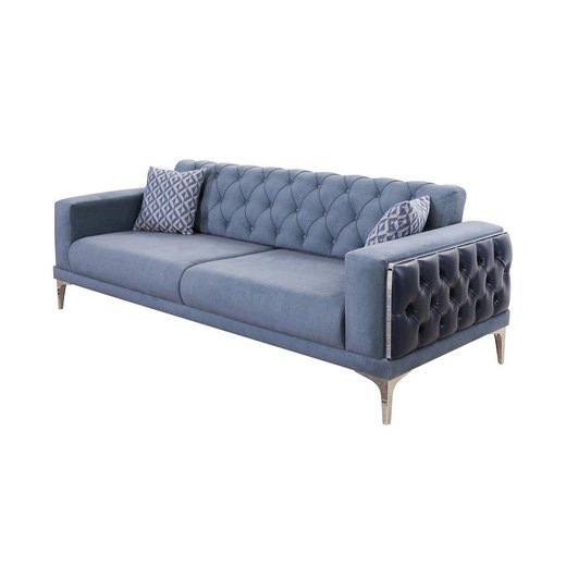 Londra Sofa Set 3`er + 3`er + 2X Sessel 1126 - Grn Silber