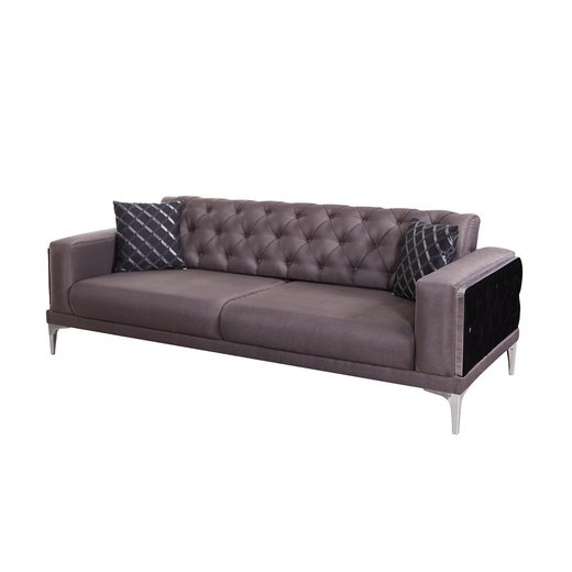 Londra Sofa Set 3`er + 3`er + 2X Sessel 1126 - Grn Silber