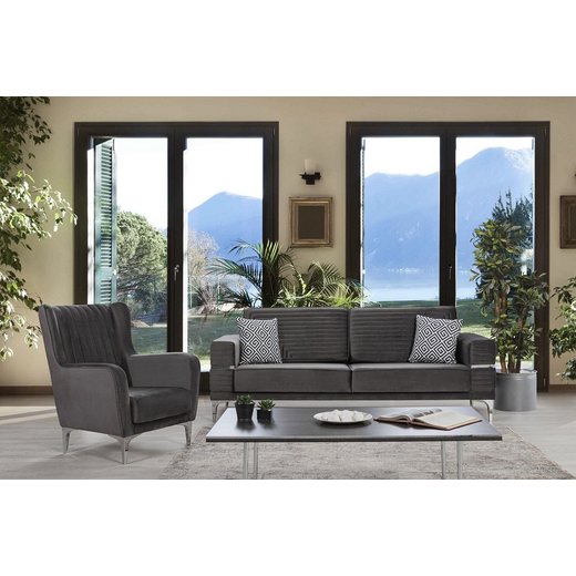 Kiev Sofa Set 2 Sitzer 1105 - Dunkelbraun Gold