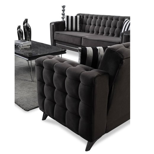 Porto Sofa Set 3`er + 2`er + Sessel 1130 - Bordo Gold