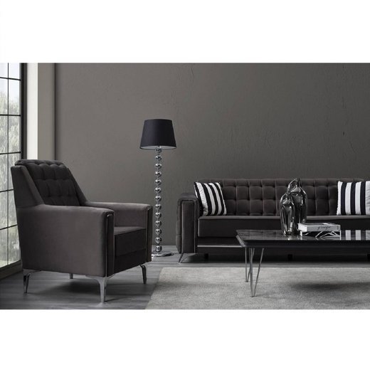 Porto Sofa Set 3`er + 2`er + Sessel 1121 - S.Beige Silber