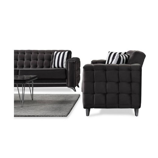 Porto Sofa Set 3`er + 2`er + Sessel 1121 - S.Beige Silber