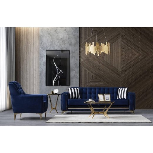 Porto Sofa Set 3`er + Sessel 1130 - Bordo Gold