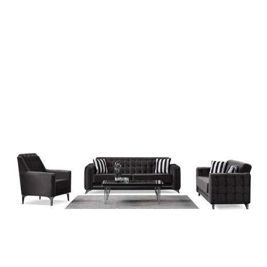 Porto Sofa Set 3`er + Sessel 1109 - Blau Gold