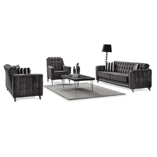 Porto Sofa Set 3`er + Sessel 1109 - Blau Gold