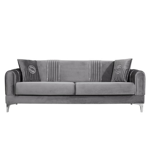 Viyana Sofa Set 3`er + Sessel 1126 - Grün Silber mit Muster/Emblem