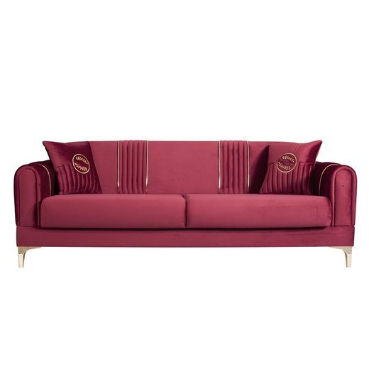 Viyana Sofa Set 3`er + Sessel 1126 - Grün Silber mit Muster/Emblem