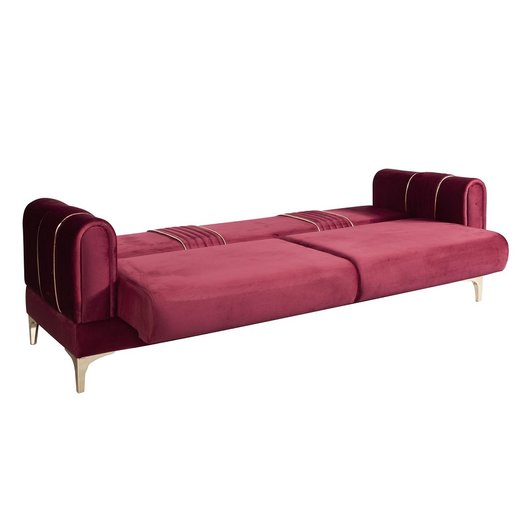 Viyana Sofa Set 2`er + Sessel 1130 - Bordo Silber ohne Muster/Emblem