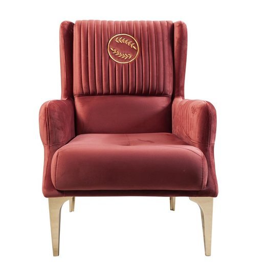 Viyana Sofa Set Sessel 1130 - Bordo Gold mit Muster/Emblem