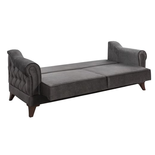 skp Sofa Set 3 Sitzer 1108 - Grau Nussbaum