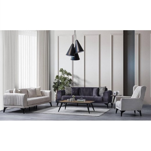 Ventola Sofa Set 3`er + 3`er + Sessel 1130 - Bordo