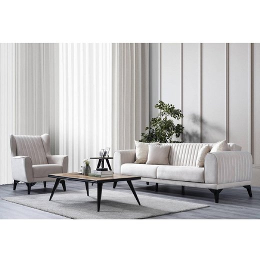 Ventola Sofa Set 3`er + 3`er + Sessel 1121 - S.Beige