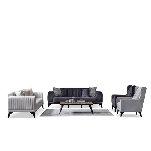 Ventola Sofa Set 3`er + 3`er + 2X Sessel 1134 - Hellbraun