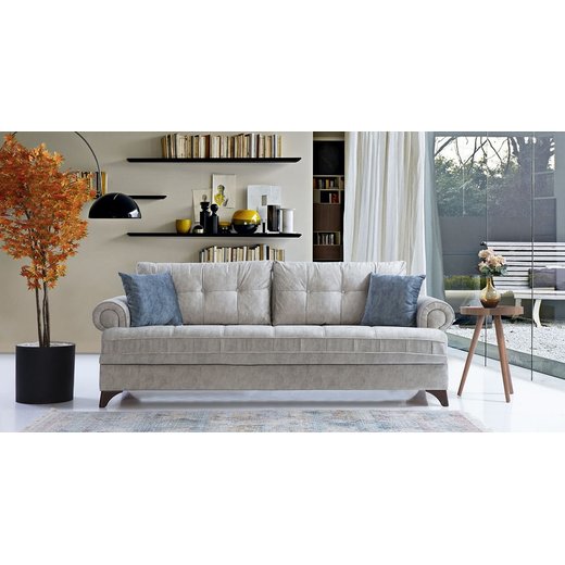 Melis Sofa Set 3`er + 3`er + Sessel 1110 - Altrosa Wei