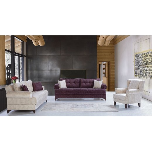 Melis Sofa Set 2 Sitzer 1133 - Cappuccino Wei