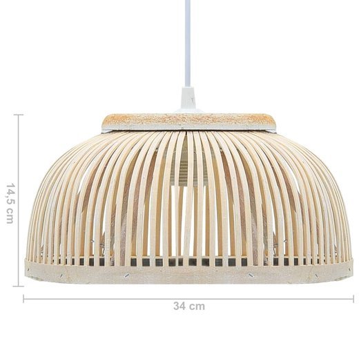 Pendelleuchte Bambus 40W 34x14,5 cm Halbrund E27