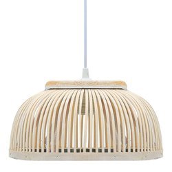 Pendelleuchte Bambus 40W 34x14,5 cm Halbrund E27