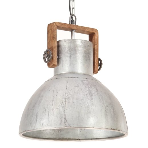 Hngelampe Industriestil 25 W Silbern Rund 40 cm E27