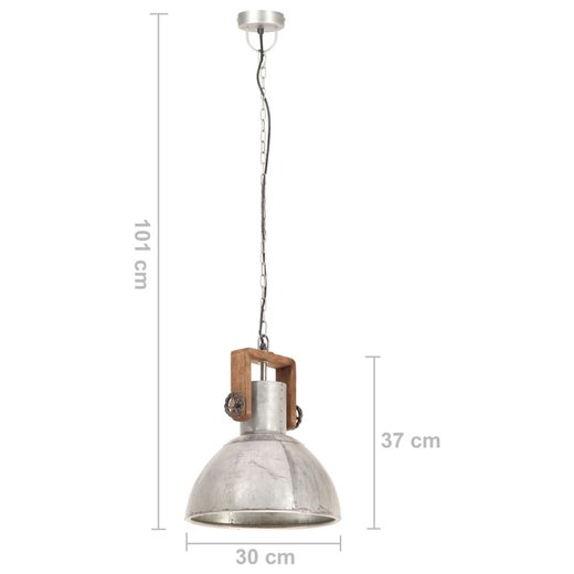 Hngelampe Industriestil 25 W Silbern Rund 30 cm E27