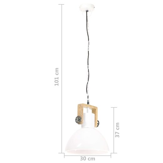 Hngelampe Industriestil 25 W Wei Rund 30 cm E27