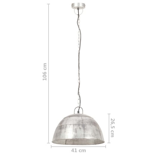 Hngelampe Vintage Industriestil 25 W Silbern Rund 41 cm E27