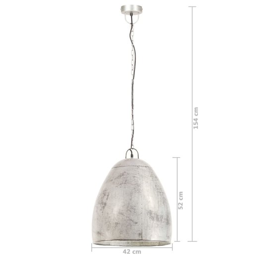 Hngelampe Industriestil 25 W Silbern Rund 42 cm E27