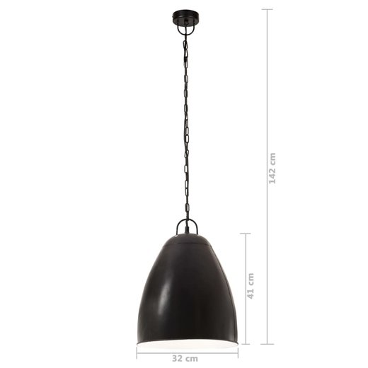 Hngelampe Industriestil 25 W Schwarz Rund 32 cm E27