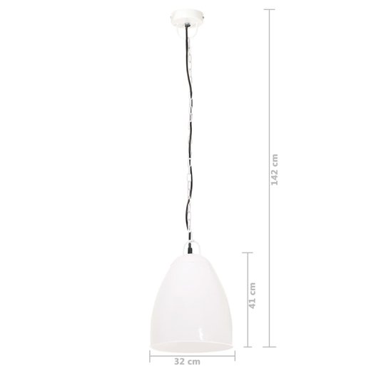 Hngelampe Industriestil 25 W Wei Rund 32 cm E27