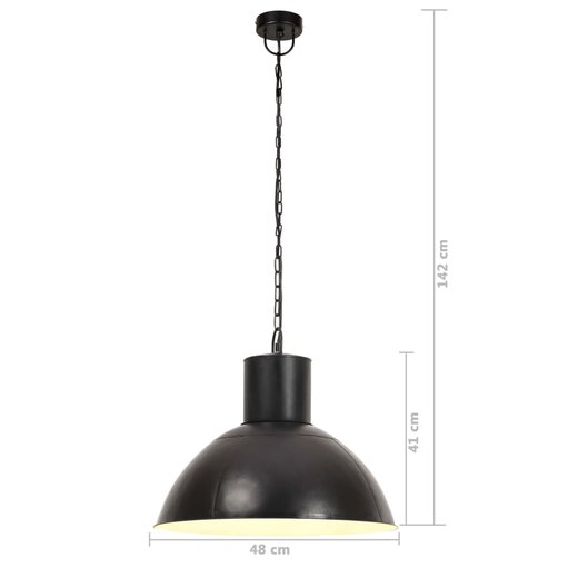 Hngelampe 25 W Schwarz Rund 48 cm E27