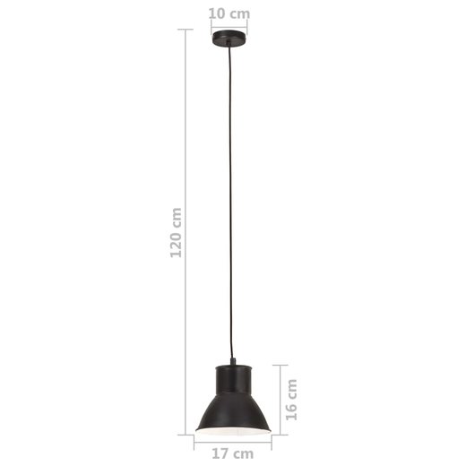 Hngelampe 25 W Schwarz Rund 17 cm E27