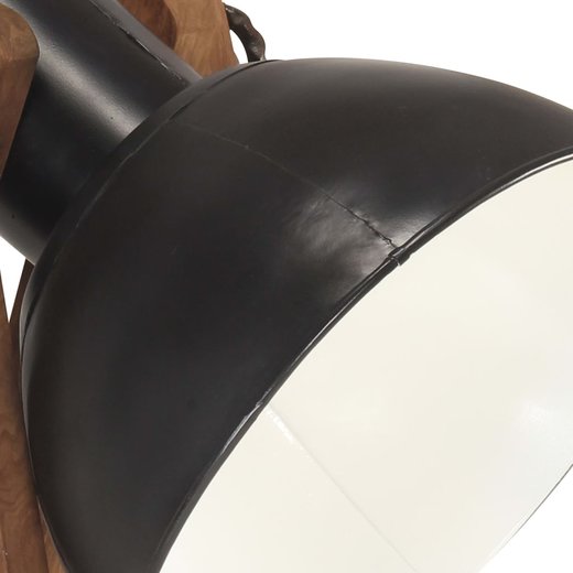 Stehlampe Schwarz Mango Massivholz E27