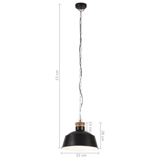 Hngelampe Industriestil 32 cm Schwarz E27