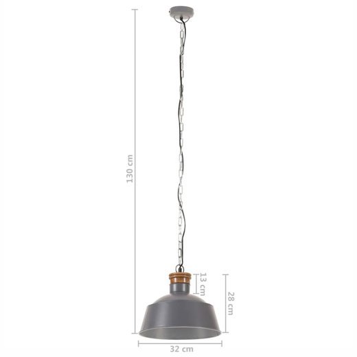 Hngelampe Industriestil 32 cm Grau E27