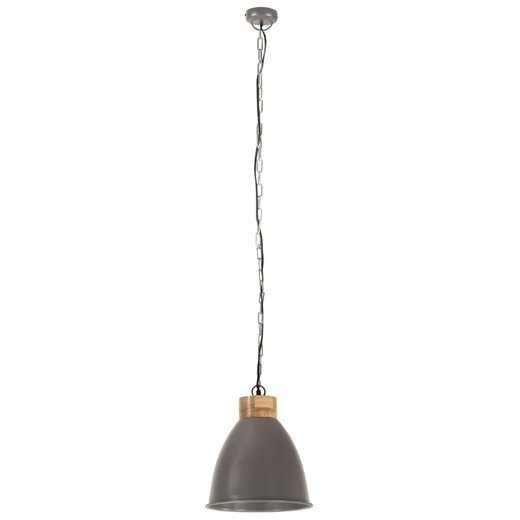 Hngelampe Industrie-Stil Grau Eisen & Massivholz 35 cm E27