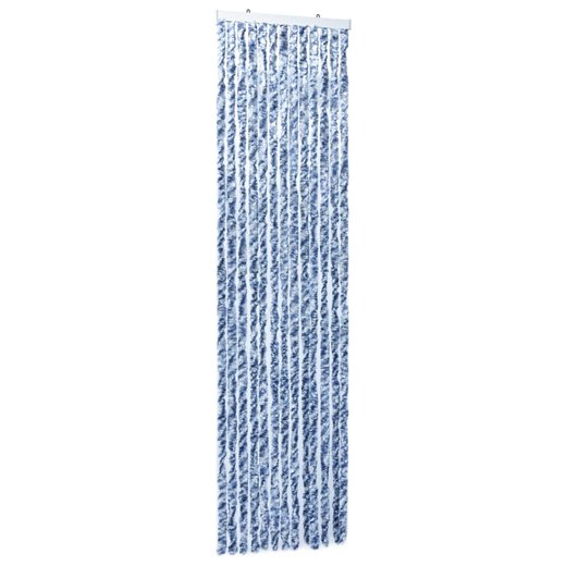 Insektenschutz-Vorhang Blau, Wei und Silbern 56x185cm Chenille