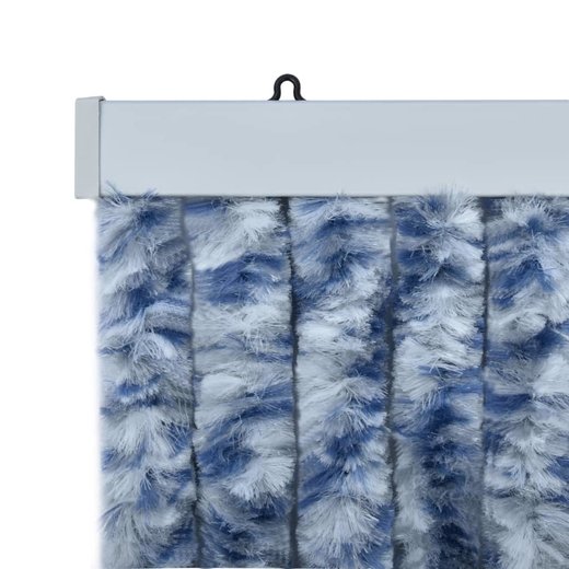 Insektenschutz-Vorhang Blau, Wei und Silbern 56x185cm Chenille