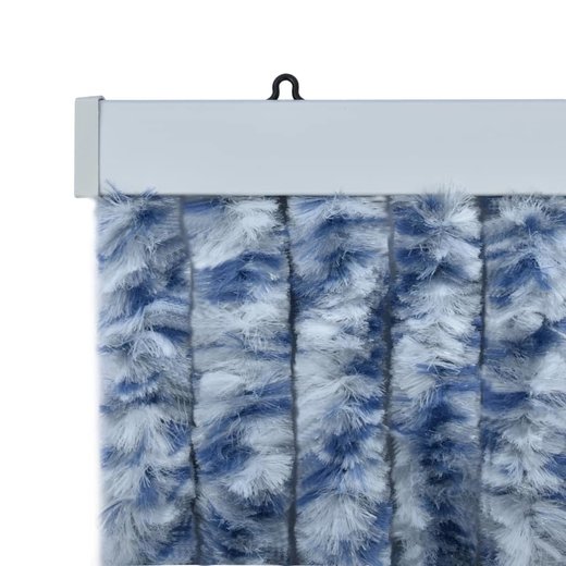 Insektenschutz-Vorhang Blau, Wei und Silbern 90x220cm Chenille