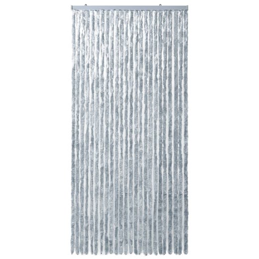 Insektenschutz-Vorhang Wei und Grau 100x220 cm Chenille